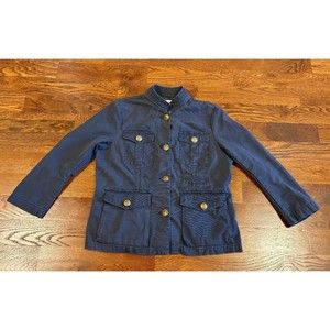 Denim and Supply Ralph Lauren Military Navy Canvas Jacket Gold Buttons Size L